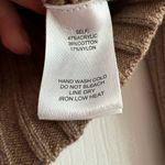 Boutique  Brown Ribbed Knit Crossover Cropped Sweater Photo 3