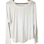 Athleta  White Topanga Mesh Back Long Sleeve Athletic Top‎ Size Large Photo 0