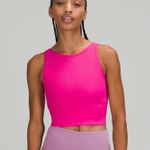 Lululemon Athletica Power Pivot Vibrant Pink Ribbed Tank Top Photo 3
