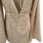 Michael Costello  x Revolve Valerie Dress Mini Long‎ Sleeve Sequin Ivory Medium Photo 10