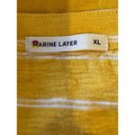 Marine layer Shirt Women XL Yellow White Striped Short Sleeve Blaine Cinch Tee Photo 8