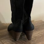 Lucky Brand Yacie Tall Boots Wedge Heel Black Distressed Wax Women’s Size 8 Photo 5