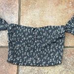 Storia SMOCKED COTTAGE FLORAL CROP TOP GRAY Photo 0
