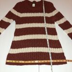J.Crew  Sweater 100% Merino Wool Chunky Cable Knit Wide Stripes Size S Photo 8