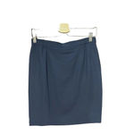 Max Mara  Navy‎ Blue Classic Virgin Wool Pencil Skirt Size US 10 Photo 4