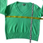 J.Crew Women Cashmere V-Neck Green Pullover Academia Preppy Sweater Size Medium Photo 4
