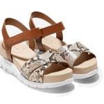 Cole Haan Zerogrand Sandal II Snake Honey Ankle Strap Open Toe Flat Sandal sz 10 Photo 0