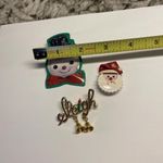 Lot Of 3 Costume Brooch Pins Christmas Holiday 2 Handmade Santa Snowman Etc Photo 6