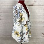 Francesca Bettini Tropical Print Open Front Kimono Cardigan in White Multi OS Yellow Size undefined Photo 6