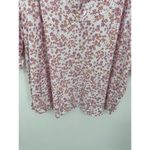 Melrose and Market Purple White Floral 3/4 Sleeve V-Neck Top Blouse Shirt Small Photo 2