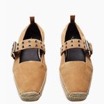 Rag and Bone  36 Anteros Buckle-Detailed Suede Espadrilles in Oak Brown Photo 2