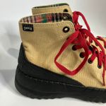 Camper Teix lace up boots tan canvas black sole women's size 38 gorpcore Photo 1