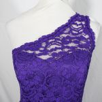 David's Bridal Grape Purple One Shoulder Formal Dress Y2K Style Size 8 Photo 5