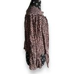 Free People Free‎ People Movement Womens Blouse Sz M Pink Leopard Smocked Off Shoulder Bell Photo 3