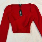 EXPRESS red wrap crop top Photo 0