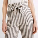 Madewell High-Rise Paper Bag Linen Blend Pant, 12 Photo 0