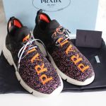 Prada Logo Speckled Lace Up Sneakers Photo 2