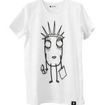 Quipster Women’s Lady Liberty Crewneck Tee in White/Black XS White Photo 0