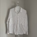 Free People NWT Loveland Women’s White Button-Up Long Sleeve Windowpane Plaid Size L Photo 7