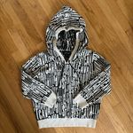 Roberto Cavalli  /JUST CAVALLI Monogram Black White 3/4 Sleeve Crop Hoodie W's M Photo 1