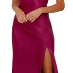 NWT Fushcia Satin Midi Dress Photo 0