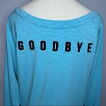 PINK - Victoria's Secret PINK VICTORIA’S SECRET Blue Lightweight Shirt Sweatshirt Small Boat Scoop Neck Photo 6