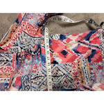 Alfred Dunner Womens Top Size 14 Button Front 3/4 Sleeve Colorful Print Photo 1