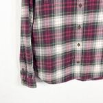 Carhartt  Large 12 14 Top Flannel Button‎ Down Shirt Red Green White Cotton 1230 Photo 2