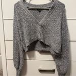 Wild Fable Blue Fuzzy Cropped Cardigan Sweater Photo 1