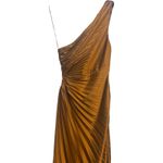 Dress Forum Asymmetrical Pleated One Shoulder Side Cut-Out Dress in Golden Ochre Women Small Photo 1