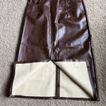 New PU Leather Skirts for Women High Waist Fall Straight Elegant Split Skirt… Brown Size XS Photo 4