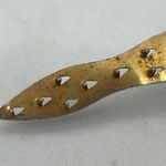 Vintage Art Deco Gold Filagree Antique Pearl Dress Fur Clip, Double Prong Pin Photo 4