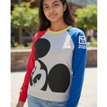 Disney  Parks 2021 Mickey Mouse Colorblock Pullover Sweatshirt Large Photo 11