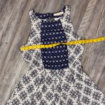 Rewind  Womens Blue Medallion Boho Dress Backless High Neck Fit and Flare Medium Photo 5