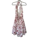 Final Touch White & Red Floral Design  Halter Style Cocktail Dress Women’s Large! Photo 2