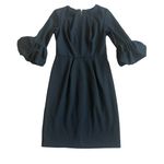 Avery G Black Dress Puff Bell Sleeves Cocktail Party Back Zip Size 8 Women's Photo 0