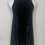 Arizona Black Crushed Velvet Swing High Neck Dress Sz Medium Photo 0