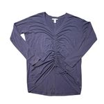 Athleta  Womens S Crossover Ruched Top Cinch Drawstring Shirt V-Neck Long Sleeve Photo 0