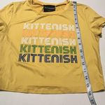 Kittenish Women Size Small Yellow Cropped Crop Top Short Sleeve Shirt Tee Preppy Photo 3