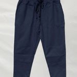 Area Stars New Drawstring Waist Raw Hem Cropped Pants Ali Navy Blue Size Small Photo 4