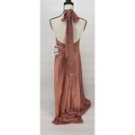 Birdy Grey  Monica halter‎ maxi dress shiny satin terracotta Size XXL Photo 7