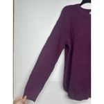 st. john's bay  sweater women's large petite Crewneck Purple Cable Knit NWT Photo 1