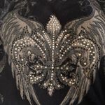 American Vintage Y2K angel wings grunge rhinestone, black shirt medium – large Photo 5