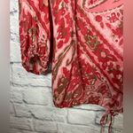 Talbots  Red Pink Paisley Silk Tunic Top Sheer Womens‎ size 4 Photo 3