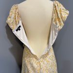 Trixxi Yellow white cottagecore puff-sleeve wrap-dress mini, ruffle feminine cruise, XL Photo 10