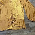 Grace + karma Top Womans 2X Mustard Yellow Satin Fairy Feminine Size 3X Photo 1