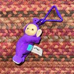 VTG 2000 AUTHNETIC TELETUBBIES TINKY WINKY PURPLE KEYCHAIN BAG CHARM CLIP ON Photo 0