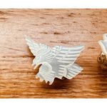 Carved Butterfly And Hawk Mother Of Pearl Brooch Pin Vintage Set Of Two White Photo 7