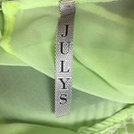 Y2K Vintage JULYS Womens Top Medium Lime Chiffon Floral Lace Cropped Beachy Green Photo 1