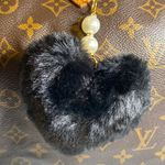 Bag / Purse Heart Pompom Charm #117A Black Photo 1